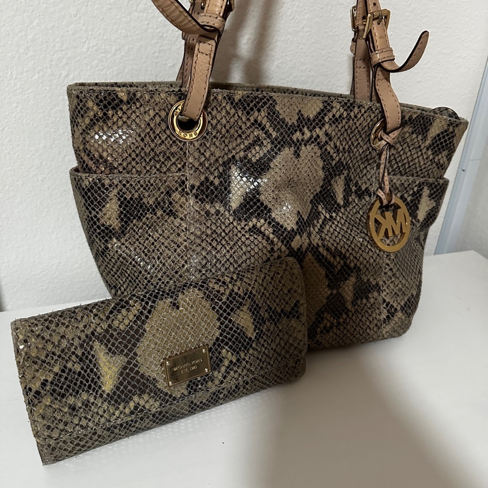 Michael Kors Brown Tote Bag with Gold Hardware